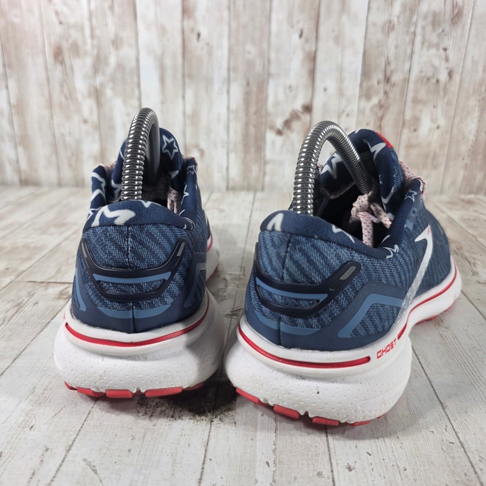 Brooks Ghost 15 Womens 7 Running Shoes Old Glory Patriotic Navy Red 1203801B449 - Picture 3 of 8